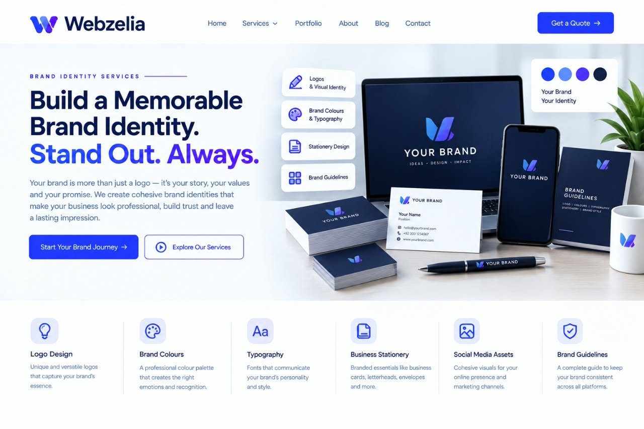 Brand identity design services by Webzelia